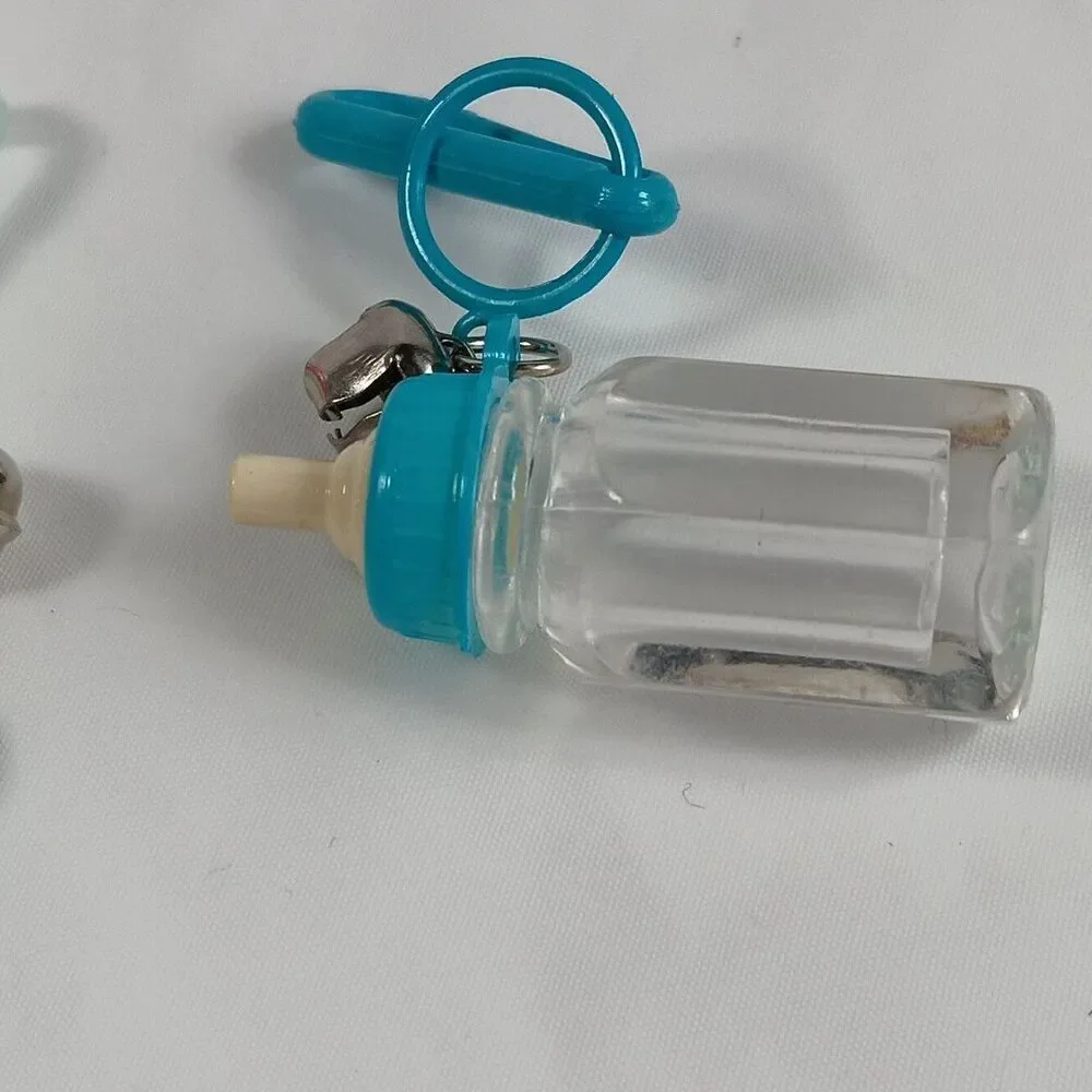 1980s Bell Charms Baby Bottle Clown Elephant Charms Lot Loose Played With Toys